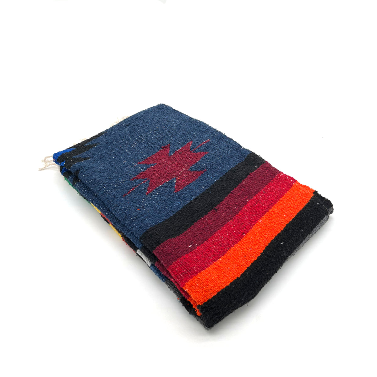 Woodstockshop - Plaid Mexicain à motifs - Bleu marine