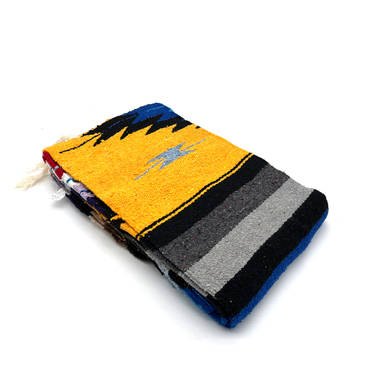 Woodstockshop - Plaid Mexicain à motifs - Yellow/Blue