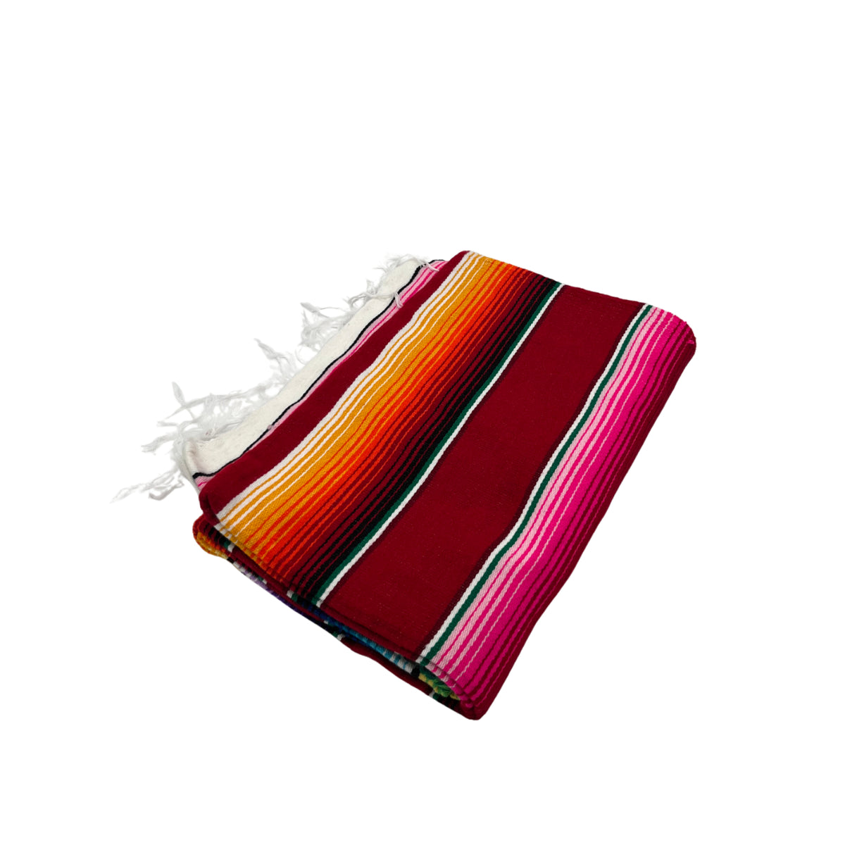 Woodstockshop - Couverture Mexicaine à rayures - Burgundy