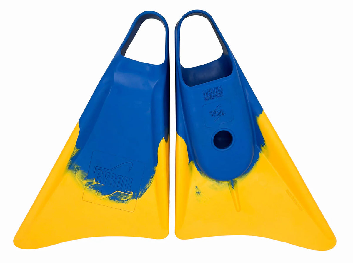 GYROLL - Aletas Bodysurf y Bodyboard - Azul / Amarillo