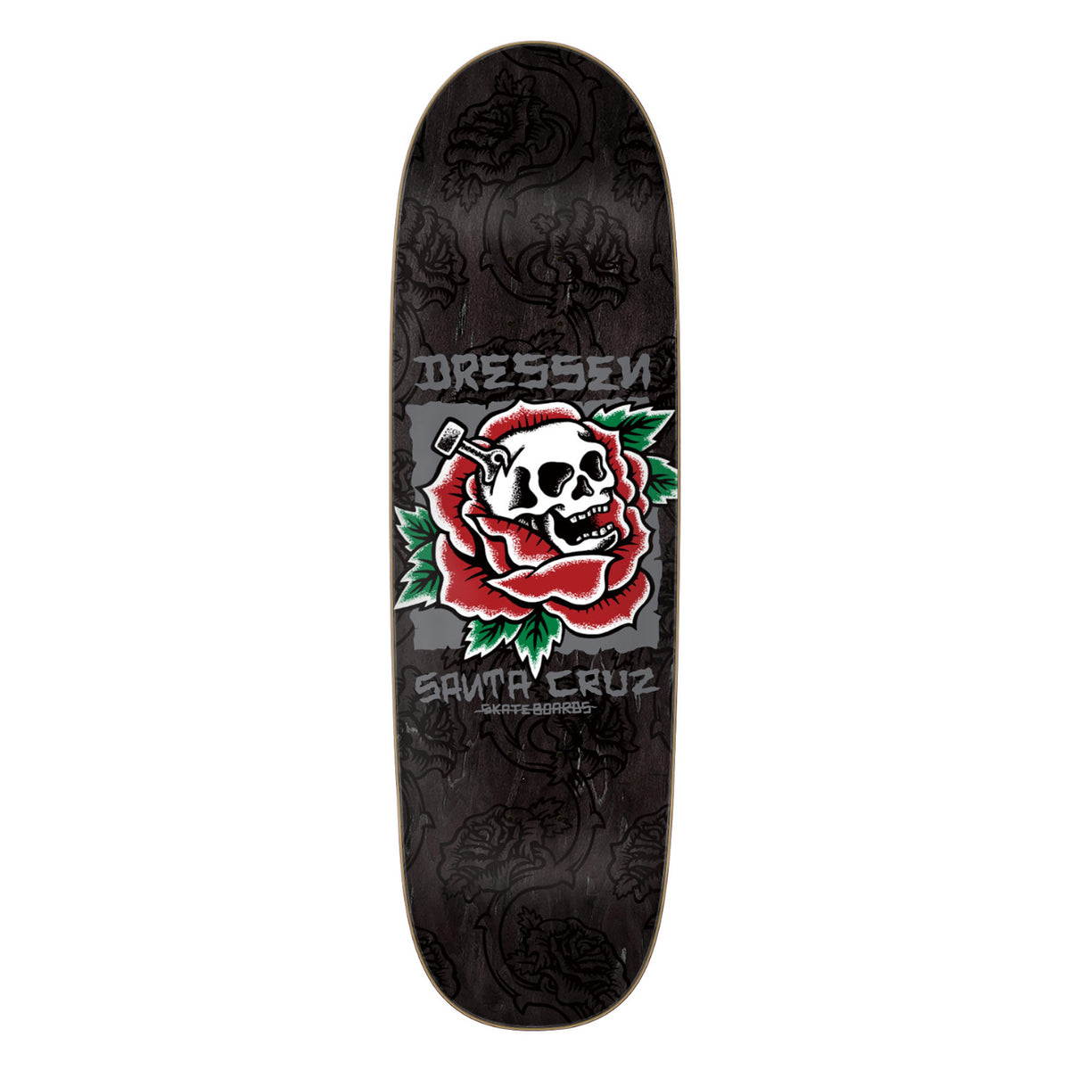 Santa Cruz - Deck Dressen Skull Rose Pro Shaped - 9.25x31.95 inch