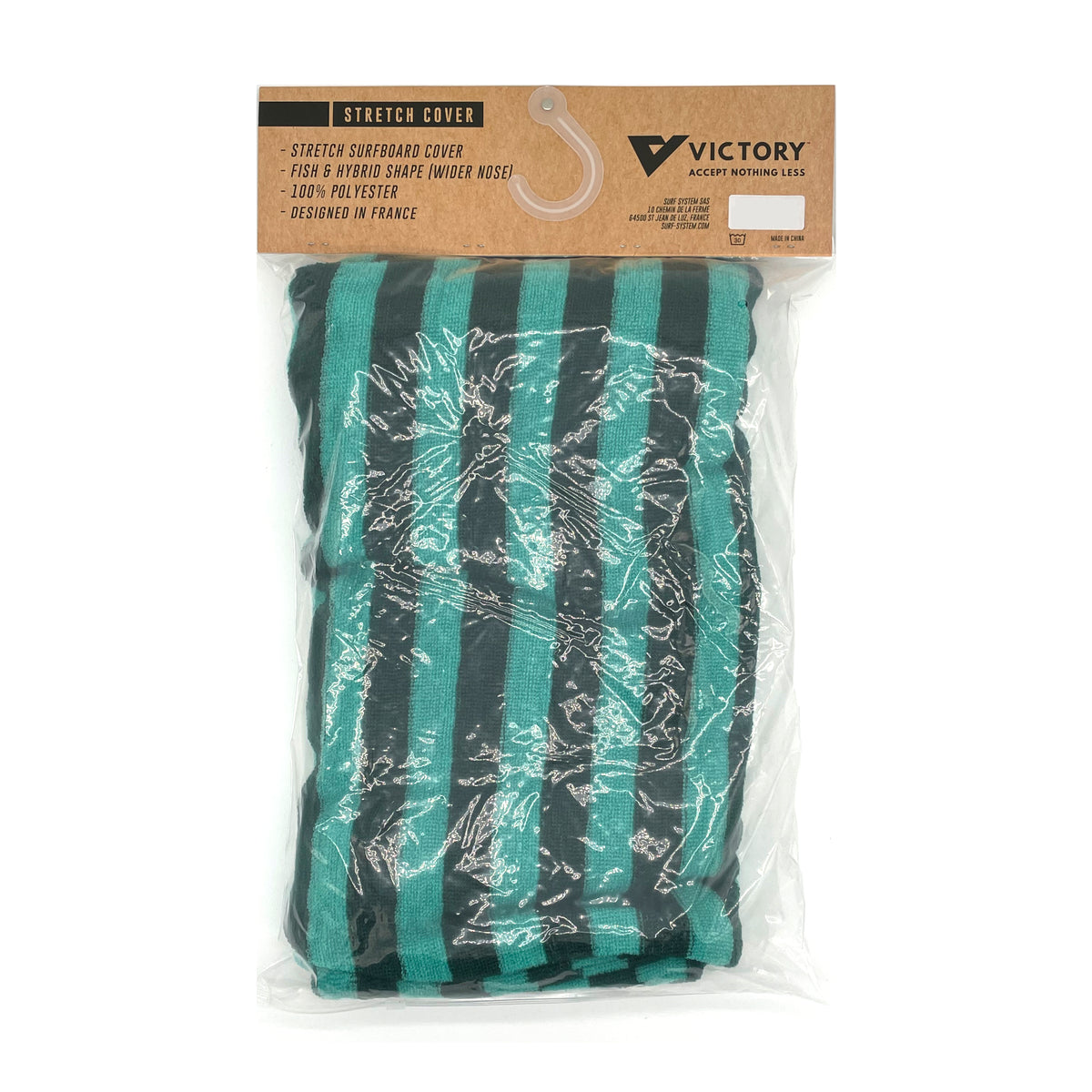 VICTORY - Surfboard stretch cover - Retro / Fish / Hybrid - 6'6 - Turquoise / Gray