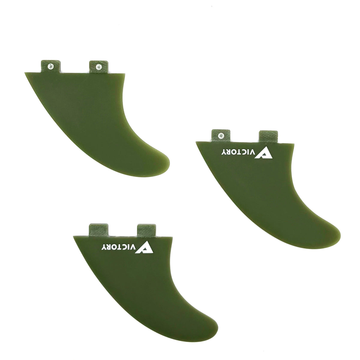 VICTORY - Thruster Fins Set Medium - Fiberglass - FCS Compatible - Khaki