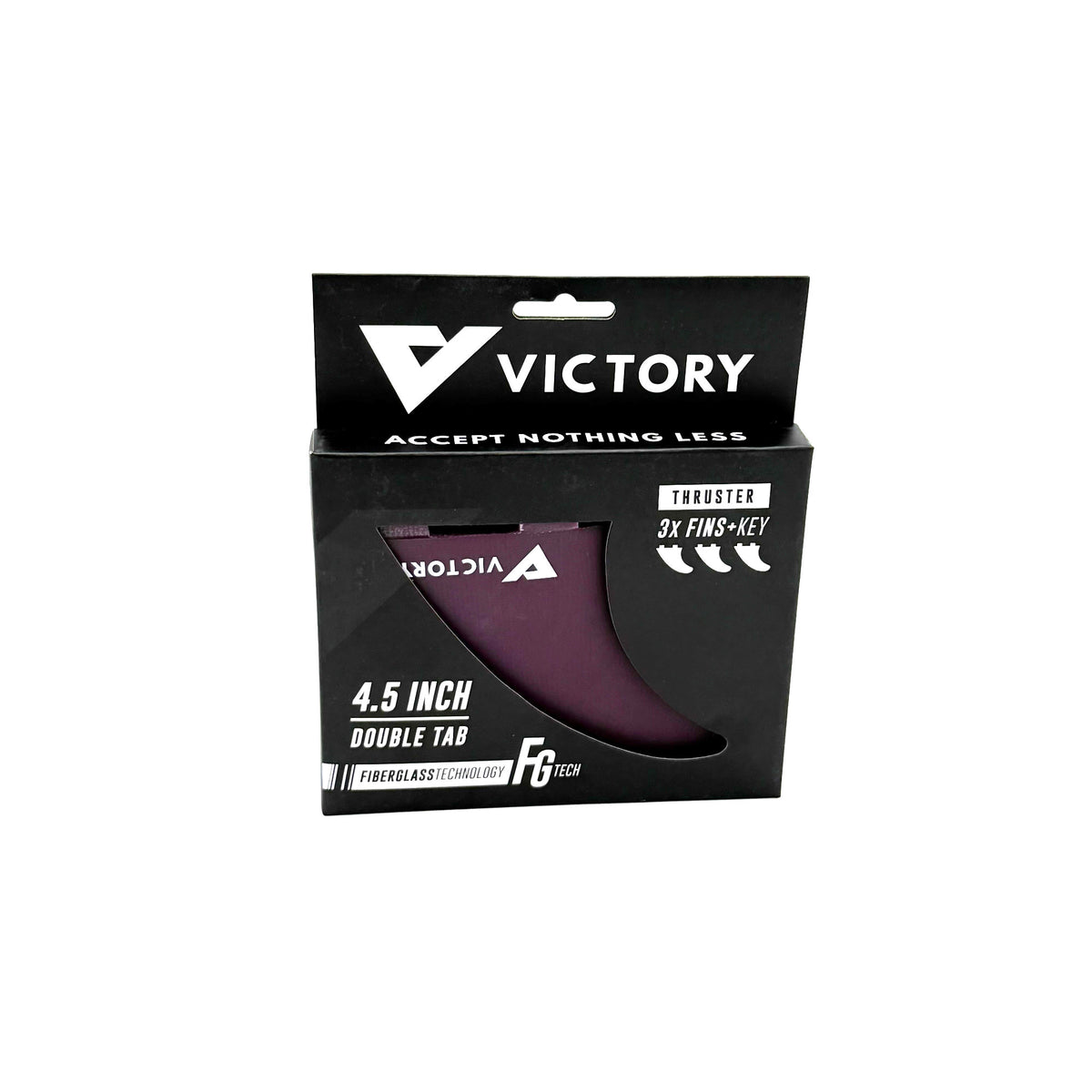 VICTORY - Thruster Fins Set Medium - Fiberglass - FCS Compatible - Plum