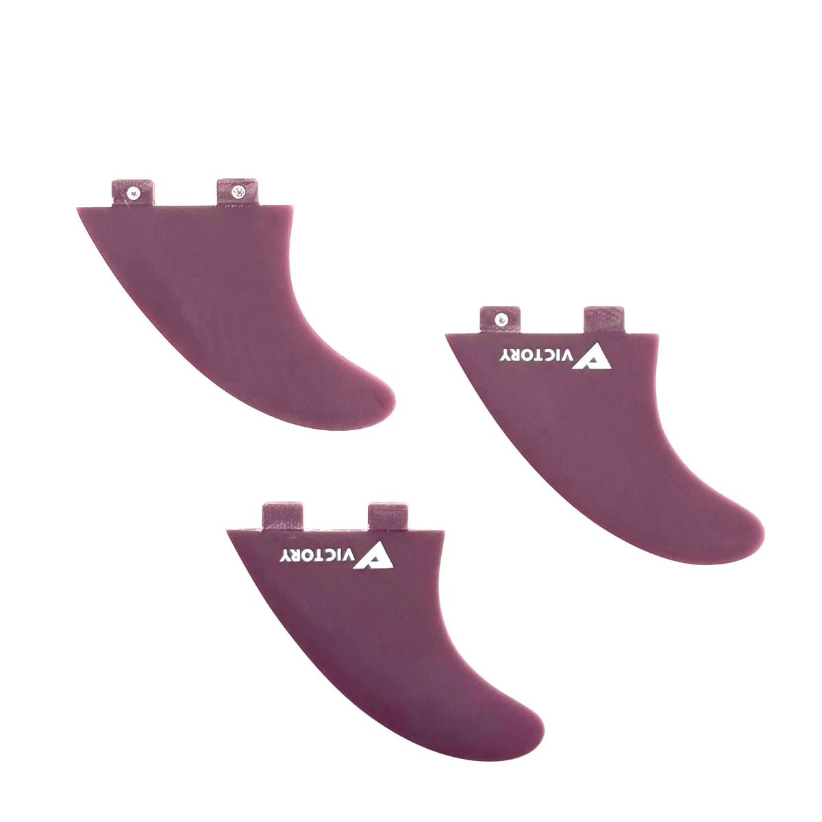 VICTORY - Thruster Fins Set Medium - Fiberglass - FCS Compatible - Plum
