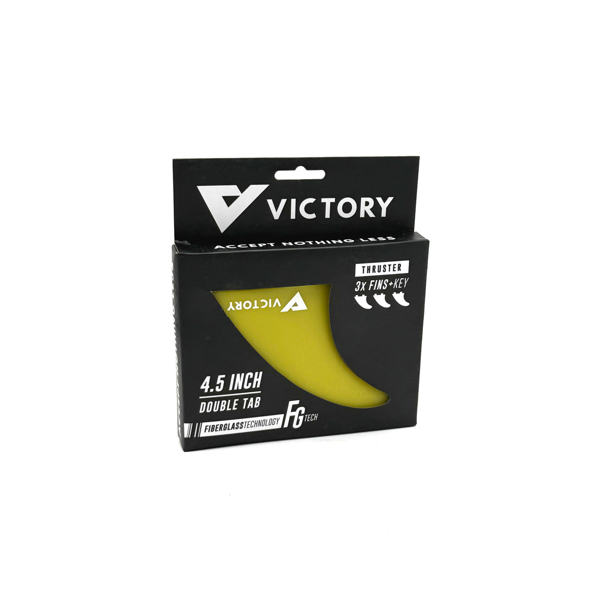 VICTORY - Thruster Fins Set Medium - Fiberglass - FCS Compatible - Yellow