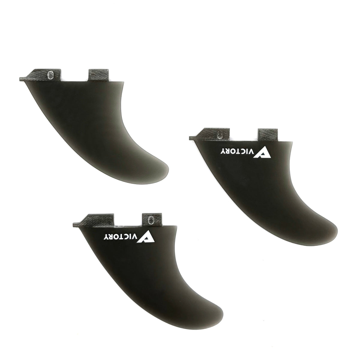 VICTORY - Thruster Fins Set Medium - Fiberglass - FCS 2 Compatible - Black