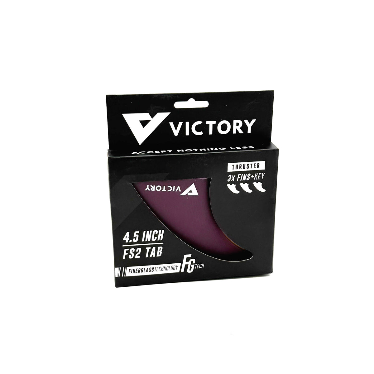 VICTORY - Thruster Fins Set Medium - Fiberglass - FCS 2 Compatible - Plum