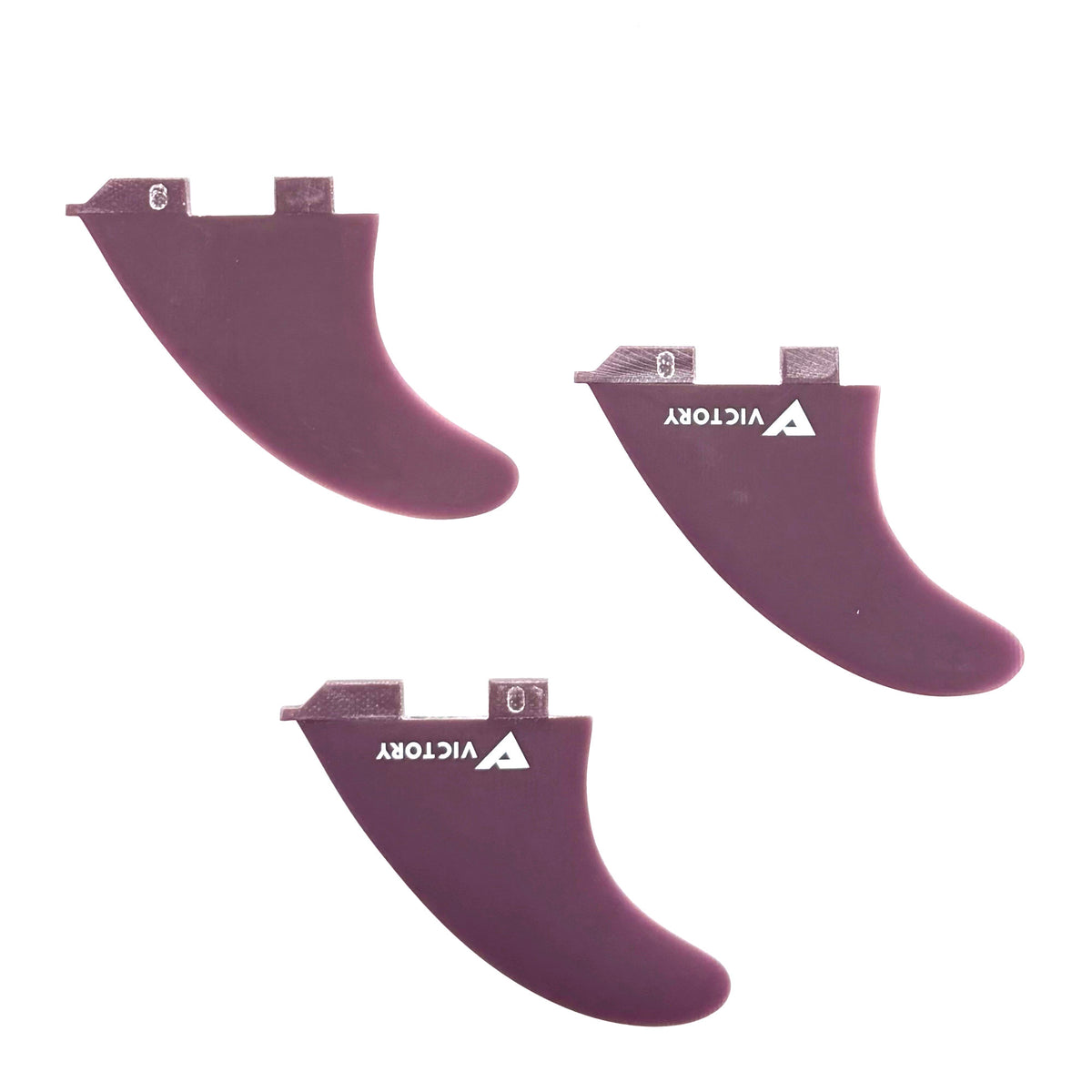 VICTORY - Thruster Fins Set Medium - Fiberglass - FCS 2 Compatible - Plum