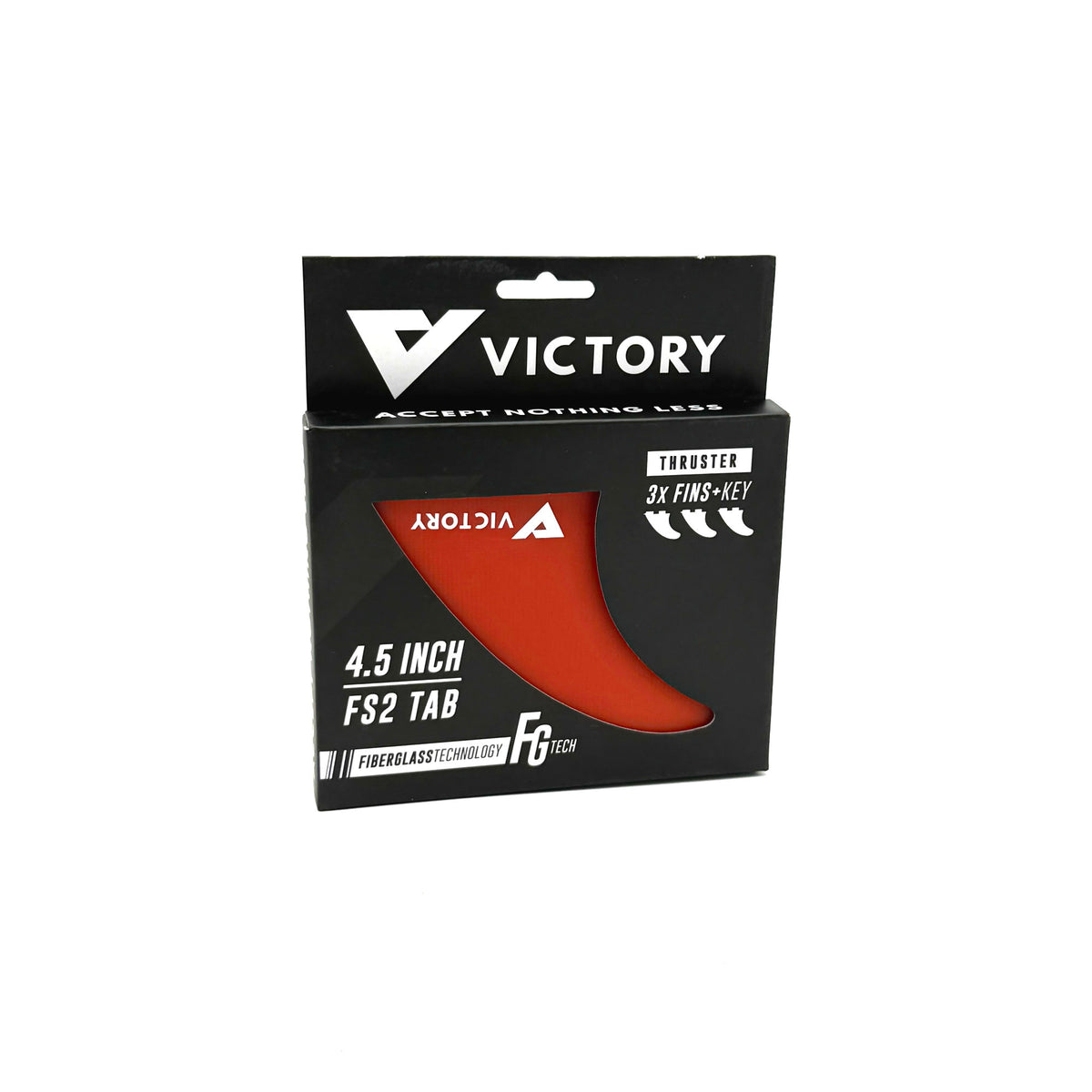 VICTORY - Thruster Fins Set Medium - Fiberglass - FCS 2 Compatible - Red