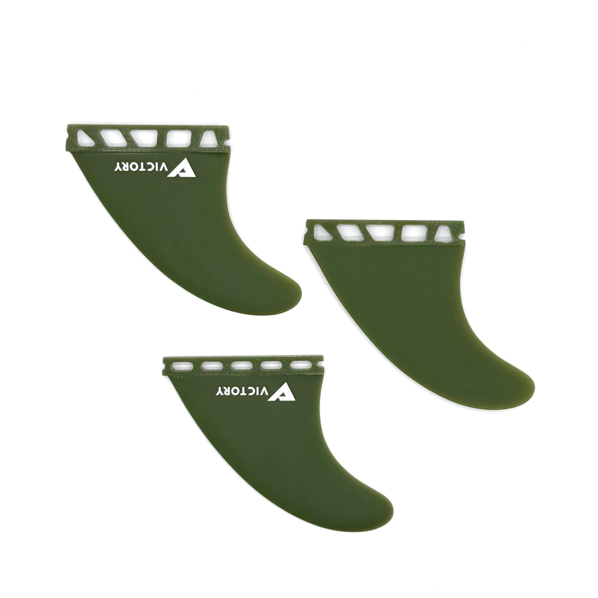 VICTORY - Thruster Fins Set Medium - Fiberglass - Futures Compatible - Khaki