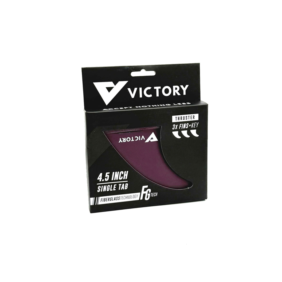 VICTORY - Thruster Fins Set Medium - Fiberglass - Futures Compatible - Plum