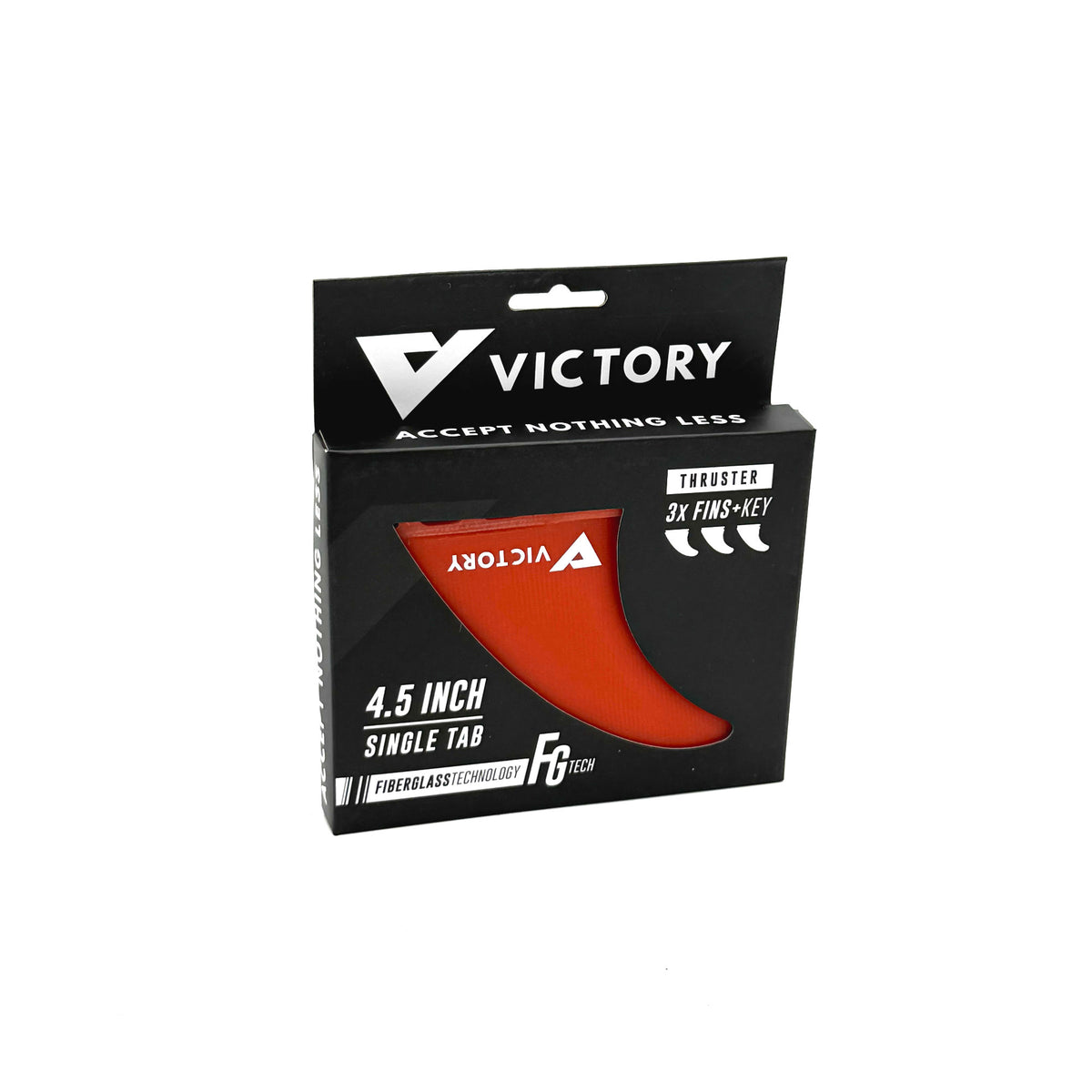 VICTORY - Thruster Fins Set Medium - Fiberglass - Futures Compatible - Red