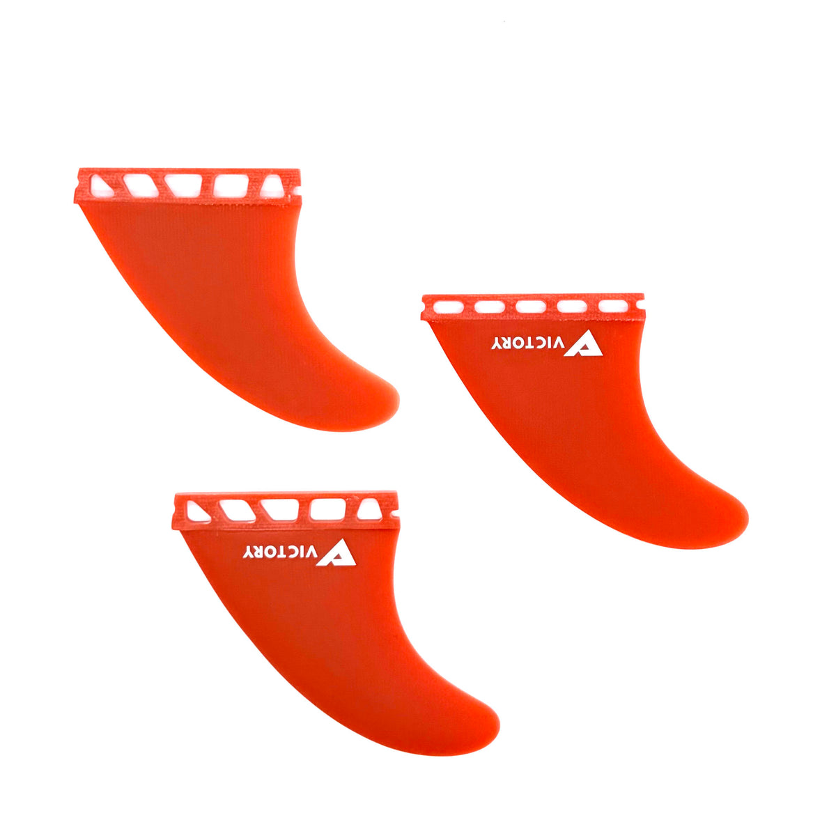 VICTORY - Thruster Fins Set Medium - Fiberglass - Futures Compatible - Red