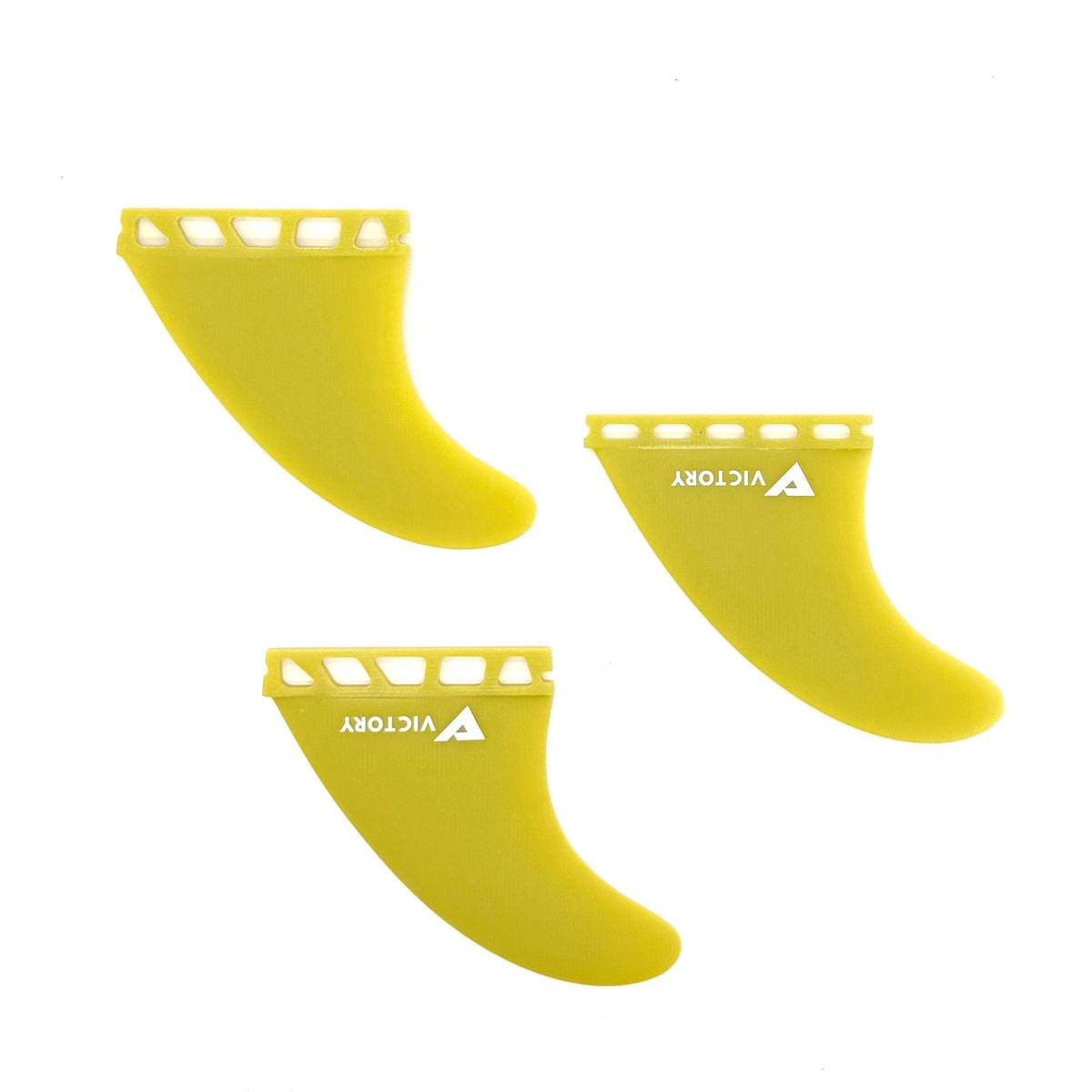 VICTORY - Thruster Fins Set Medium - Fiberglass - Futures Compatible - Yellow
