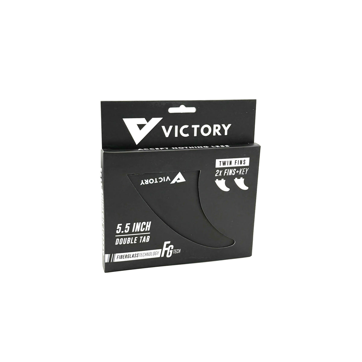 VICTORY - Twin Fins Set Fiberglass - FCS Compatible - Black