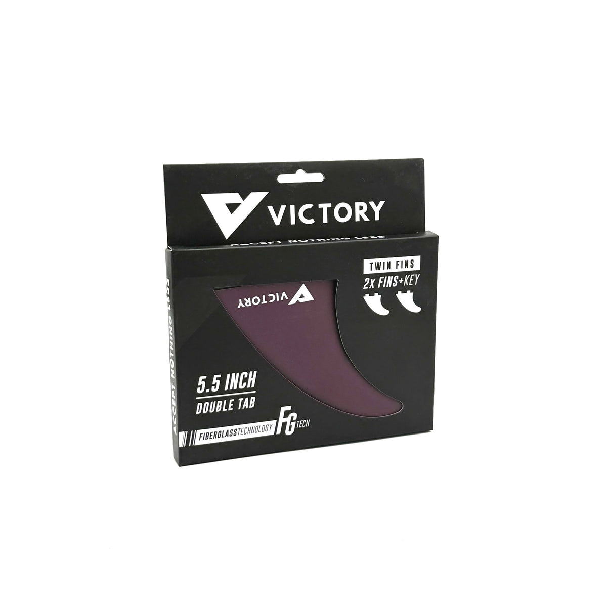 VICTORY - Twin Fins Set Fiberglass - FCS Compatible - Plum