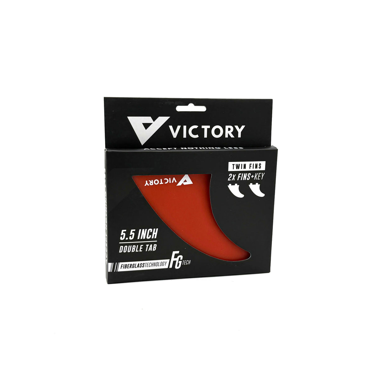 VICTORY - Twin Fins Set Fiberglass - FCS Compatible - Red