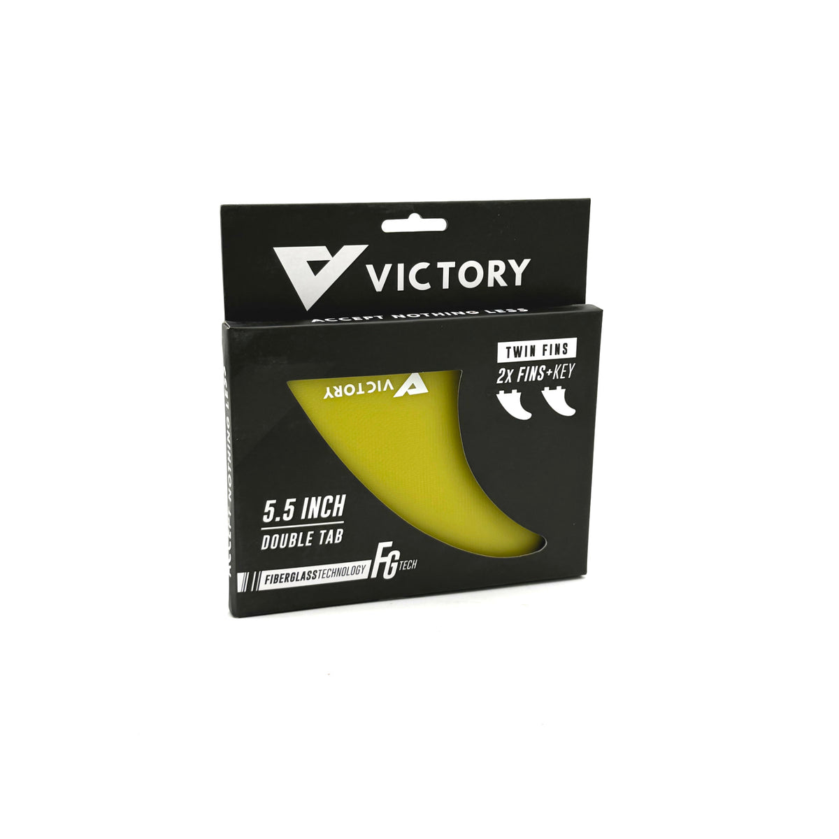 VICTORY - Twin Fins Set Fiberglass - FCS Compatible - Yellow