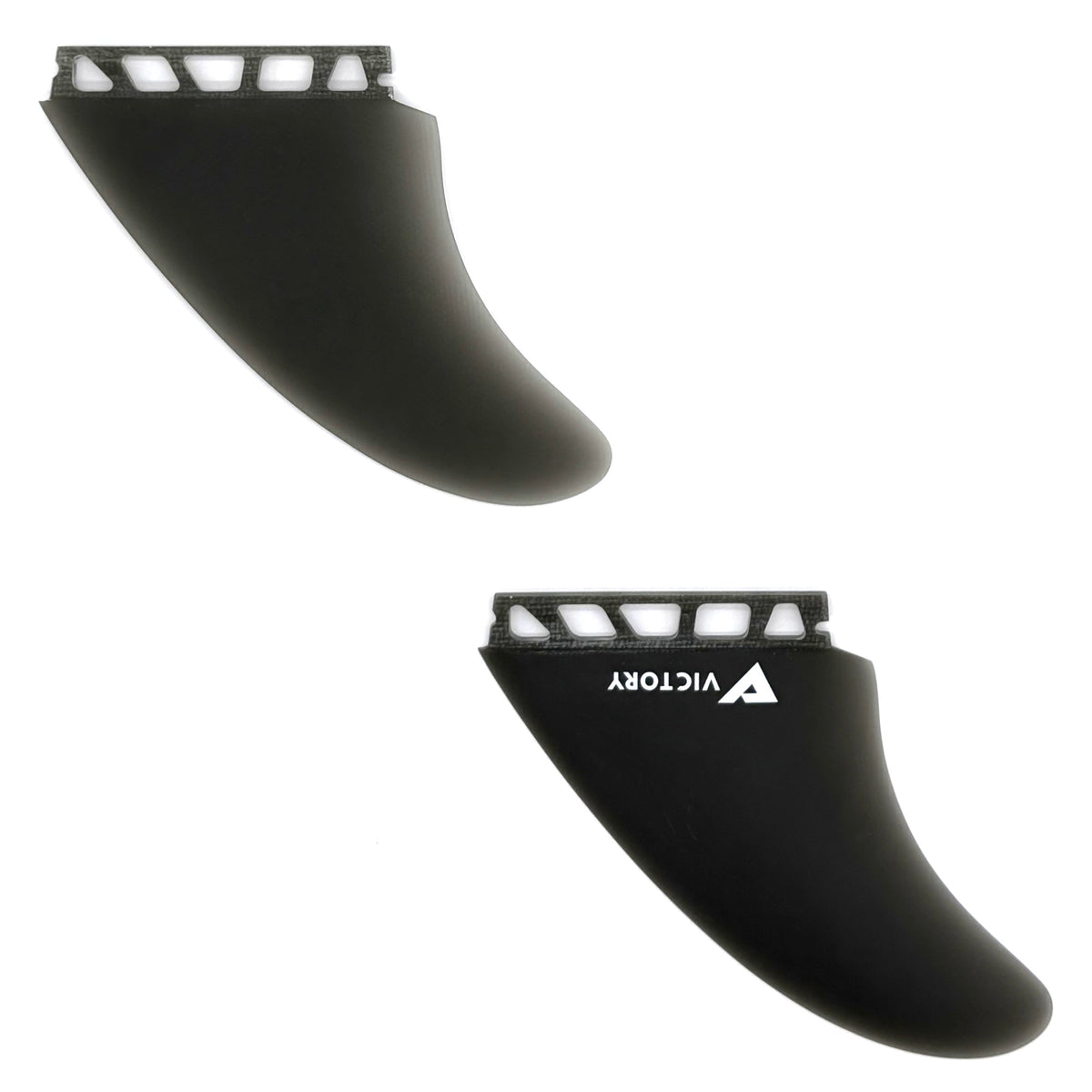 VICTORY - Twin Fins Set Fiberglass - Futures Compatible - Black