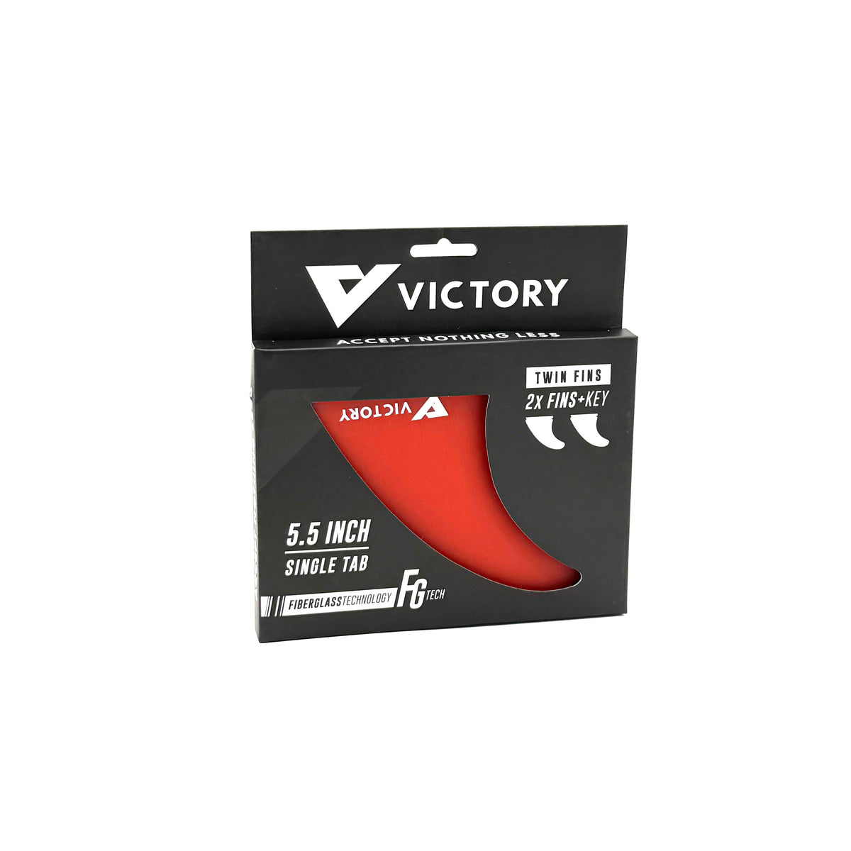 VICTORY - Twin Fins Set Fiberglass - Futures Compatible - Red