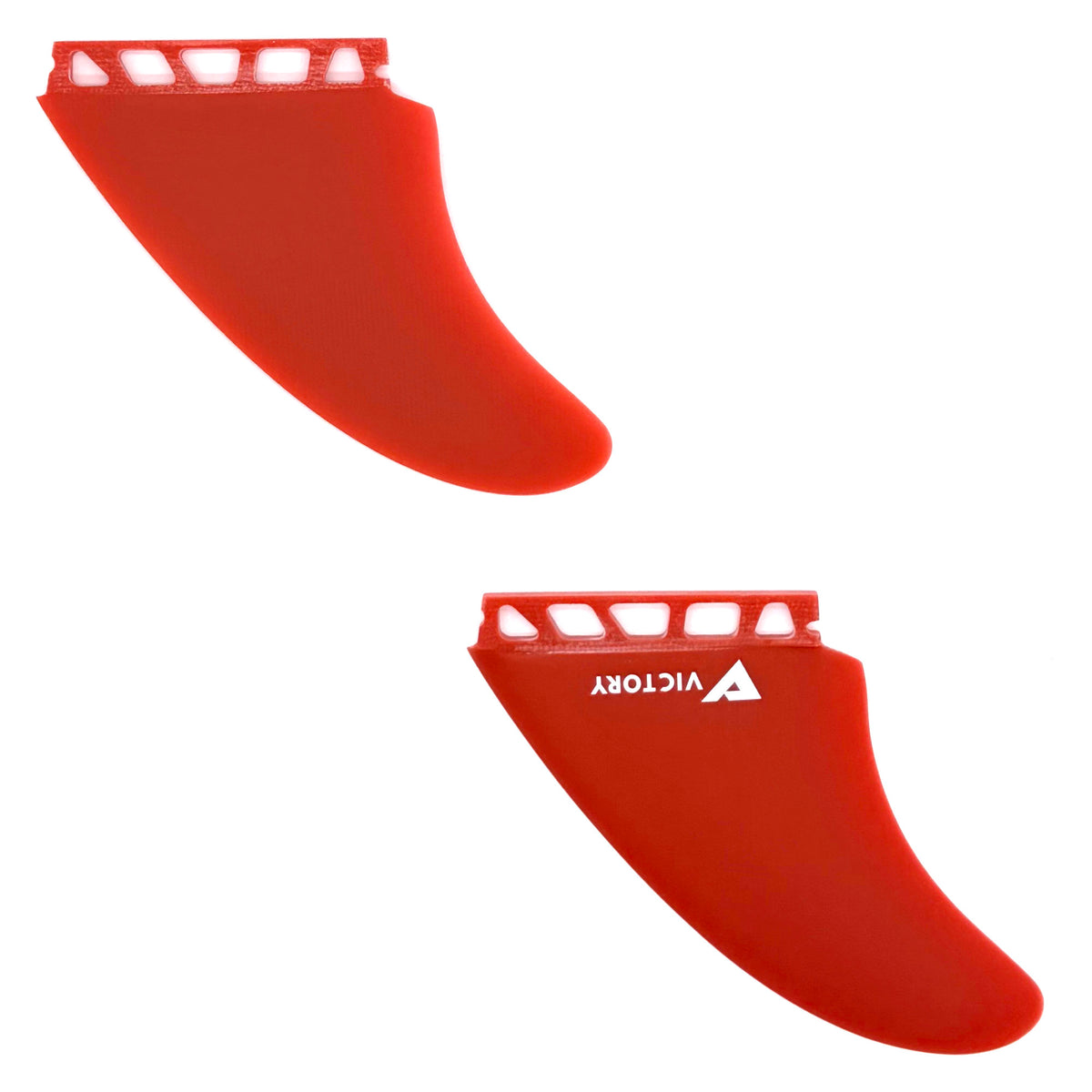 VICTORY - Twin Fins Set Fiberglass - Futures Compatible - Red