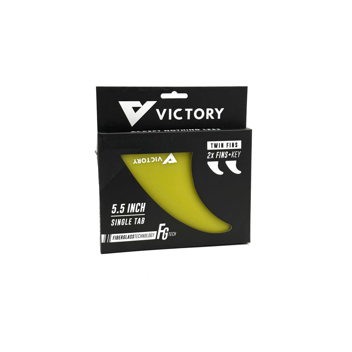 VICTORY - Twin Fins Set Fiberglass - Futures Compatible - Yellow
