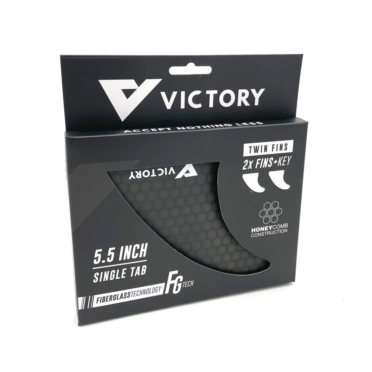 VICTORY - Twin Fins Set Fiberglass Honeycomb - Futures Compatible - Smoke