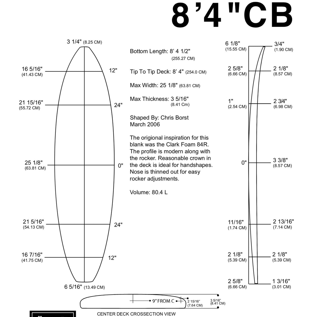 Pain de mousse MILLENNIUM - 8'4" CB 3/16" CEDAR BLUE