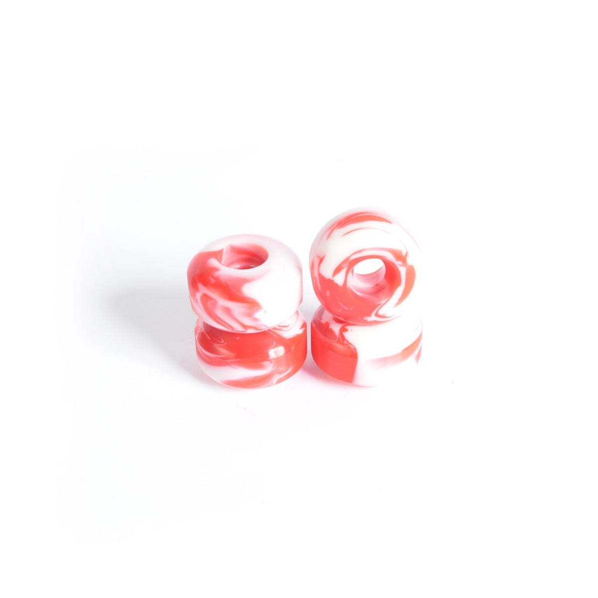 Skateboard wheels - YOCAHER 52x30mm 99a - White/Red Swirl