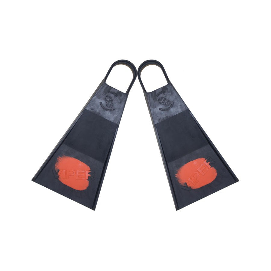 VIPER FINS V5 - Palmes bodyboard & bodysurf - Black / Orange (Flex)