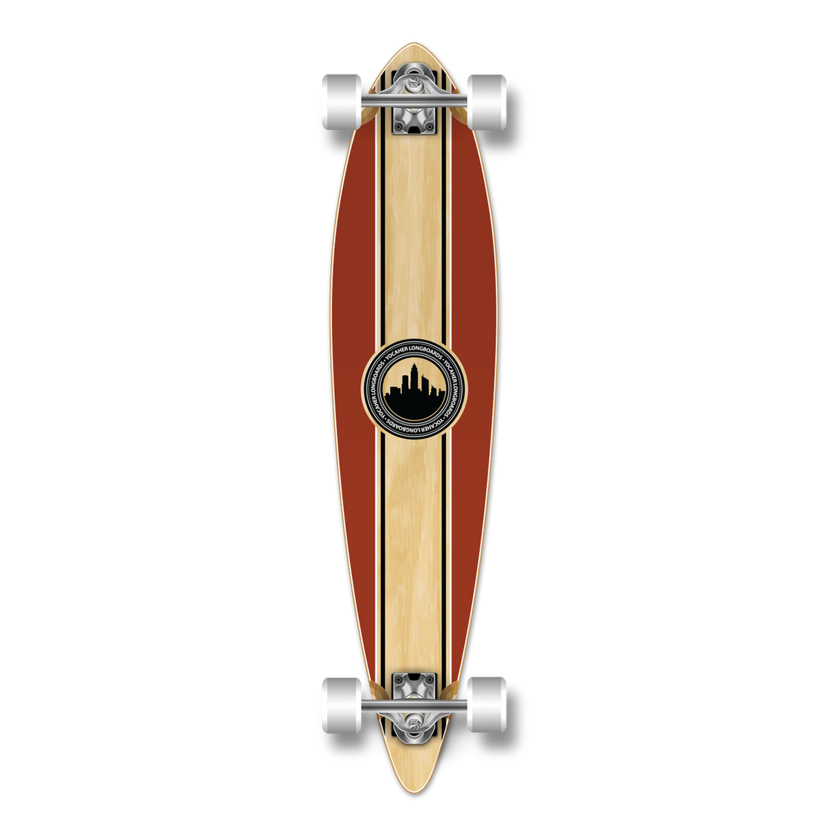YOCAHER - Burgundy Pintail Longboard - Planche Complete