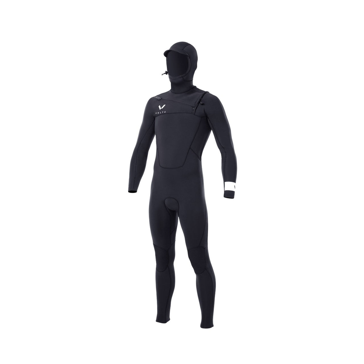 VOLTE - Premium 5/4 Chest Zip Hooded - Black