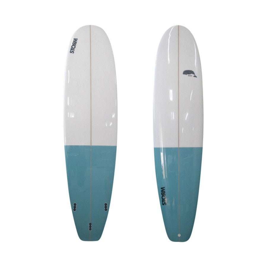 STORM Surfboard - Mini Malibu - 7'2 - Beluga - Clear / Blue