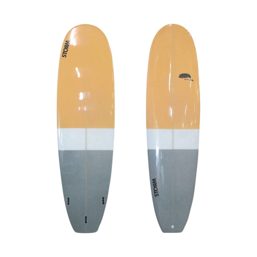STORM Surfboard - Mini Malibu - 6'10 - Beluga - Orange / Grey