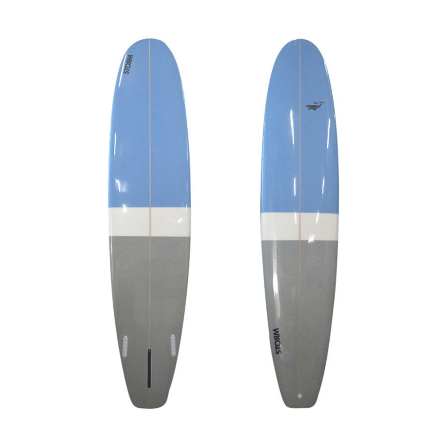 STORM Surfboard - Longboard PU - 9'0 - Blue Whale - Clear / Blue