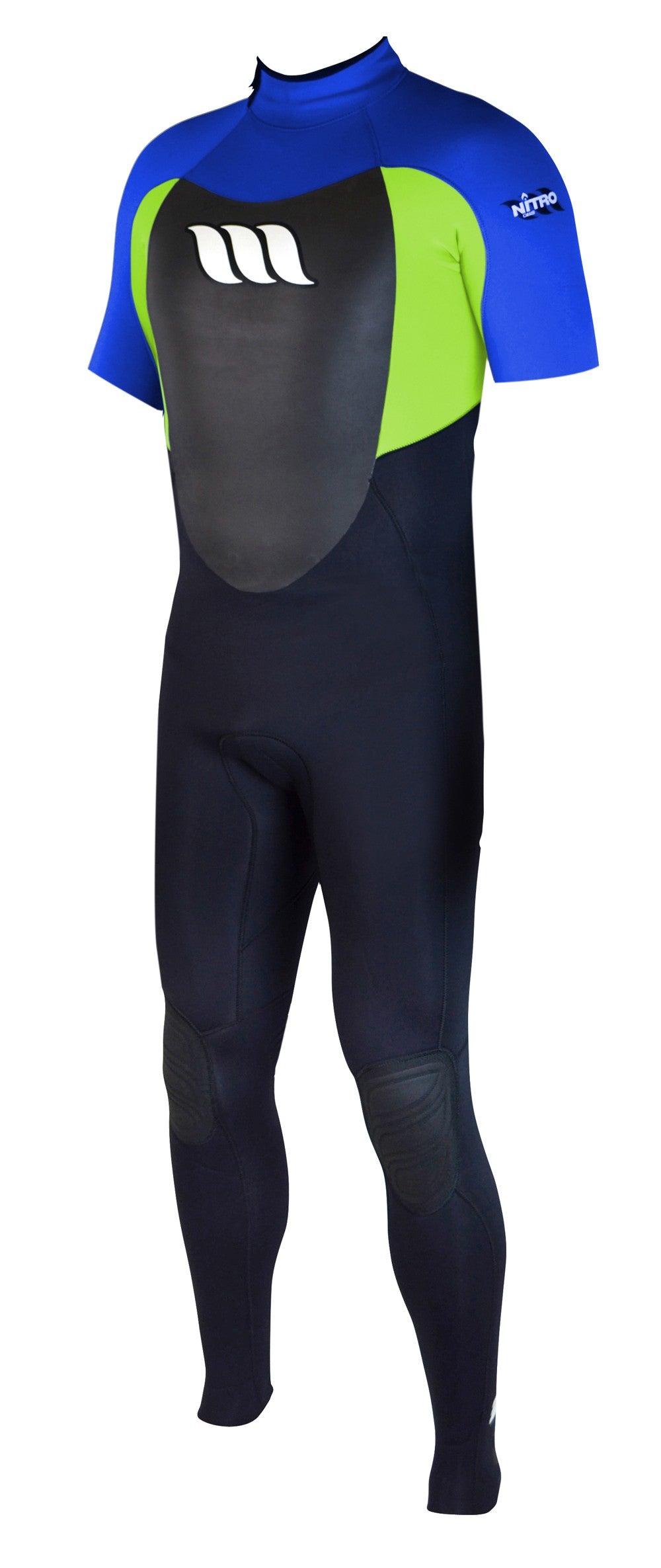 WEST - Surf wetsuit - Nitro short sleeves 2/2mm back zip - Royal Blue / Citrus 