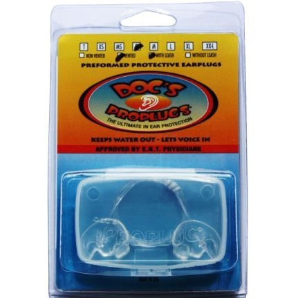 DOC'S PRO PLUGS - Bouchons oreilles avec leash - Ventilés - Clear