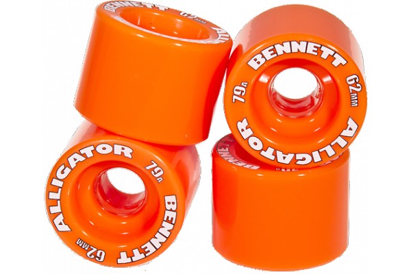 4 skateboard wheels BENNETT Alligator Orange 62mm 79A